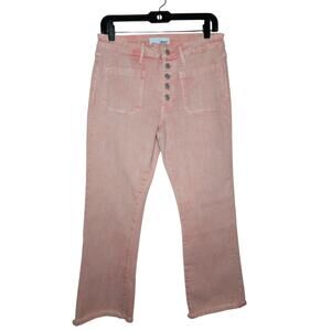 Vervet Women Jeans, Bubblegum Blues Light Pink Button Fly, Frayed Crop Jeans, 30